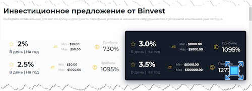 Инвестиционные предложения на сервисе «Binvest»